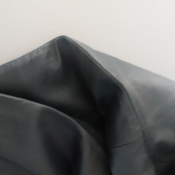 Tailored Black Leather Pants Women Size 10 Straight Leg Fully Lined Flat Front - Picture 7 of 12